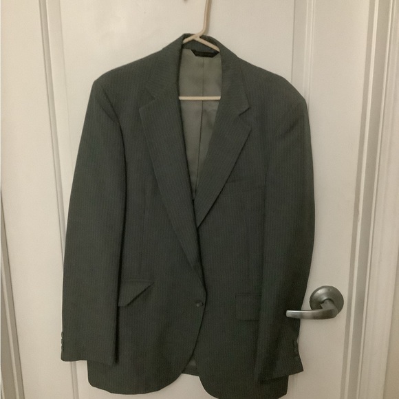Vintage Richard Cate's Men's Big & Tall Gray 3 Pcs Oin Striped Suit - Picture 1 of 7